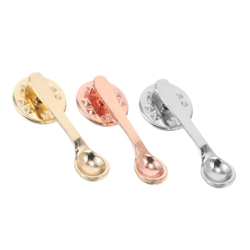 Hohopeti 3 Stück Teiliges Spoon Broschen aus Legierung Kreative Verspielte Löffelform Anstecknadeln für Rucksäcke Hüte Kleidung für Kaffeeliebhaber und Küchenfans von Hohopeti
