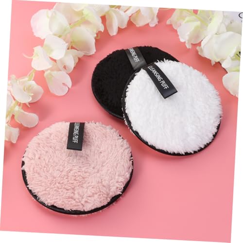 Hohopeti 3 Stück Teiliges Waschbare Gesichtsreinigungspads aus Doppelseitigem Mikrofaserplüsch Sanfte Makeup entferner Schwämme für Porentiefe Reinigung Hautfreundlich und Zufällige Farbe von Hohopeti