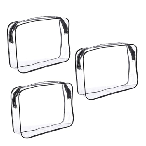 Hohopeti 3 Stück Transparenter Kosmetiktaschen Makeup Organizer Reise Kulturbeutel Für Frauen Große Kapazität Leicht Tragbar Multifunktionale Aufbewahrungstasche von Hohopeti