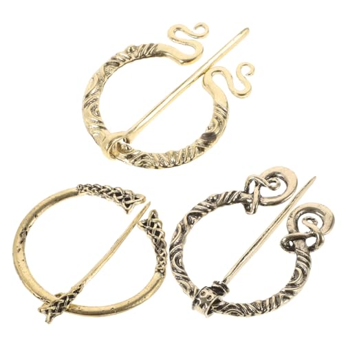 Hohopeti 3 Stück Vintage Wikinger Broschen Set mit Spirale Schlange und Geflecht Mittelalterliche Umhang Verschlüsse Vielseitige Anstecknadeln für Kleidung Schals Taschen Retro Wikinger von Hohopeti