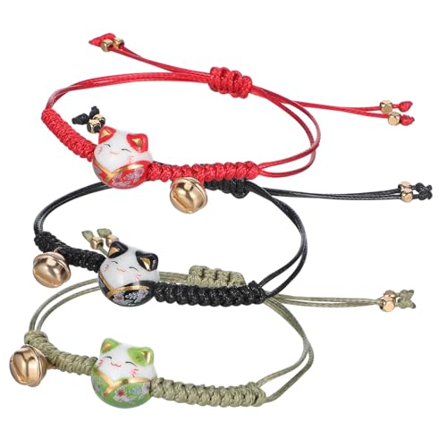 Hohopeti 3 Teiliges Maneki Neko Armband Glocke Verstellbares Glücksarmband in Rot Grün und Schwarz Asiatisches Schmuckstück für Männer als Stilvolles Freundschaftszeichen Hohopeti 3 Teiliges Maneki Neko Armband Glocke Verstellbares Glücksarmband in Rot Grün und Schwarz Asiatisches Schmuckstück für Männer als Stilvolles Freundschaftszeichen von Hohopeti
