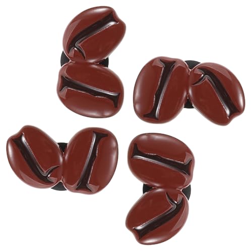 Hohopeti 4 Stück Kaffee Broschen Metall Anstecknadeln mit Realistischem Kaffeebohnen Design Poliert Japanischer Stil Vielseitig für Kleidung Taschen Hüte Accessoires von Hohopeti