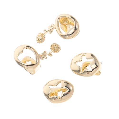 Hohopeti 4 Stück Schmuck Und Mit Einzelmundgrillzubehör Kupferzähne Kostüme Hop Rapper Punk Halloween Gefälschte Grills Kostümzahn Für Zubehör Caps Star Hip von Hohopeti