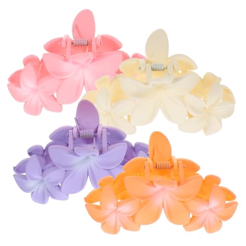 Hohopeti 4 Stück Teiliges Blumen haarklammern für Dickes Haar Stabile Klauenclips in Candy farben Fester Griff mit Haarbruchschutz Vielseitig Kombinierbar für Damen und Mädchen von Hohopeti