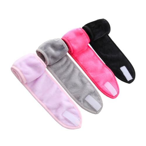 Hohopeti 4 Stück Teiliges Elastische Gesichtspflege Haarbänder aus Mikrofaser Saugfähig Formbeständig Weich und Bequem mit verstellbarem Verschluss Passend für Frauen Beim Waschen von Hohopeti