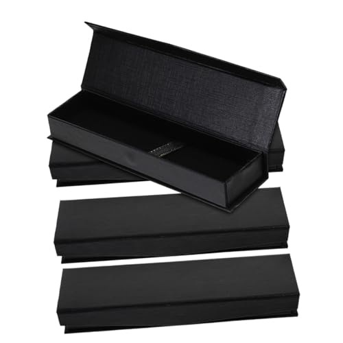Hohopeti 4 Stück Teiliges Eleganter Schwarzer Stifte Etuis Karton Geschenkbox mit Deckel als Pen Case Organizer und Dekorative Aufbewahrung für Schreibgeräte bei Büro und Feierlichkeiten von Hohopeti