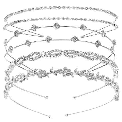 Hohopeti 4 Stück Teiliges Glitzerndes Braut Haarband aus Metall mit Strass und Perlen Leichtes Komfortables Hochzeits Accessoire für Damen Dauerhaft und Elegant von Hohopeti
