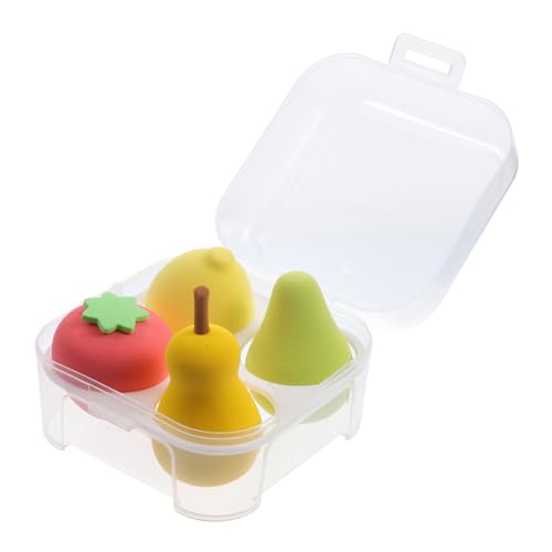 Hohopeti 4 Stück Teiliges Makeup Schwamm mit Aufbewahrungsbox Weiche Hautfreundliche Make up Schwamm für Flüssig Puderfoundation Vielseitig Einsetzbar für Frauen und Unterwegs von Hohopeti
