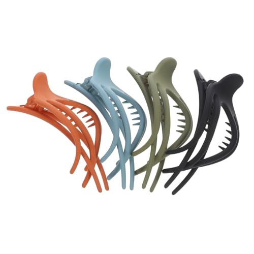 Hohopeti 4 Stück Teiliges Matte Französische Krallenspangen für Damen Starker Halt für Dickes und Dünnes Haar Rutschfeste Haarklammern in Blau Grün Orange und Schwarz Vielseitig für Alltag Hohopeti 4 Stück Teiliges Matte Französische Krallenspangen für Damen Starker Halt für Dickes und Dünnes Haar Rutschfeste Haarklammern in Blau Grün Orange und Schwarz Vielseitig für Alltag von Hohopeti