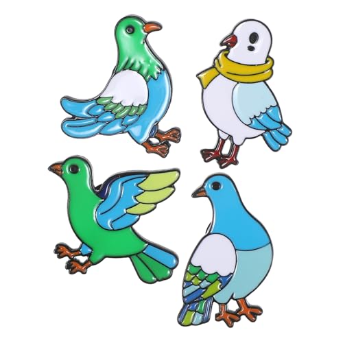 Hohopeti 4 Stück Teiliges Metall Friedensdove Broschen Haltbare Vintage Tier Anstecknadeln Emaillierte Tauben Lapel Pins Schmuckaccessoires für Damen Kleidung Taschen Schals von Hohopeti