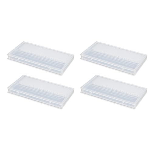 Hohopeti 4 Stück Teiliges Nagelfräser Aufbewahrungsbox Transparent Nagelbohrer Organizer Langlebig Leicht für Maniküre Pediküre Nagelstudio Zuhause Geeignet von Hohopeti