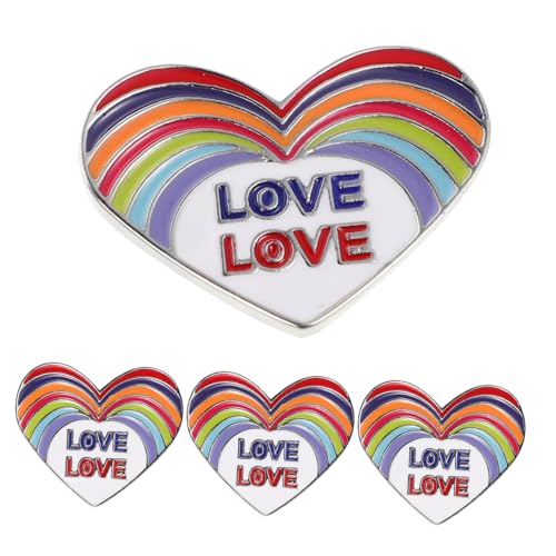 Hohopeti 4 Stück Teiliges Regenbogen Herz Emaille Anstecknadeln Kreative Broschen aus Langlebiger Legierung Handgefertigte Liebes-symbole für Hüte Kleidung Rucksäcke Party-accessoires von Hohopeti