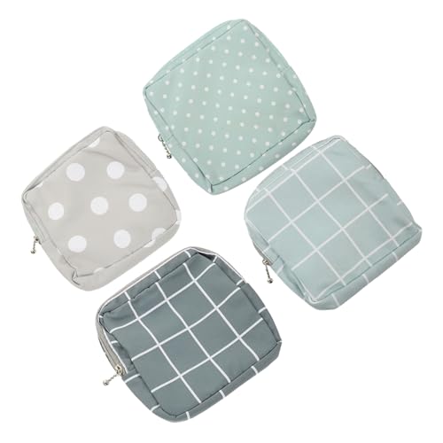 Hohopeti 4 Stück Teiliges Tragbare Hygienebeutel mit Reißverschluss Sanitary Napkin Aufbewahrungstasche Tampon Organizer Kompakt und Leicht für Reisen Shopping und Alltag Praktisch für von Hohopeti