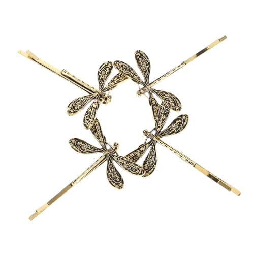 Hohopeti 4 Stück Teiliges Vintage Metall Dragonfly Haarspangen Sanfte Haarklammern Ziehen nicht Modische Haarnadeln für Eleganten Look Geeignet für Damen und Mädchen Stilvoller Haarschmuck von Hohopeti