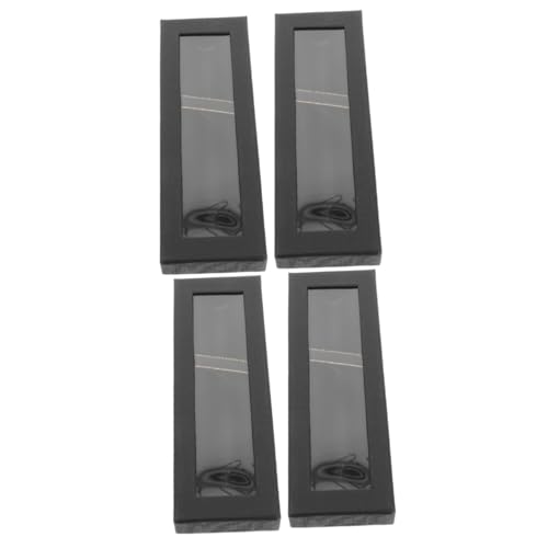 Hohopeti 4 Stück schwarzes Stiftetui Kugelschreiber etui vitrinen geschenksets stiftebox sammelvitrine federmape Stiftbehälter Füllfederhalter-Organizer Stift-Organizer-Etui Satin- Black von Hohopeti