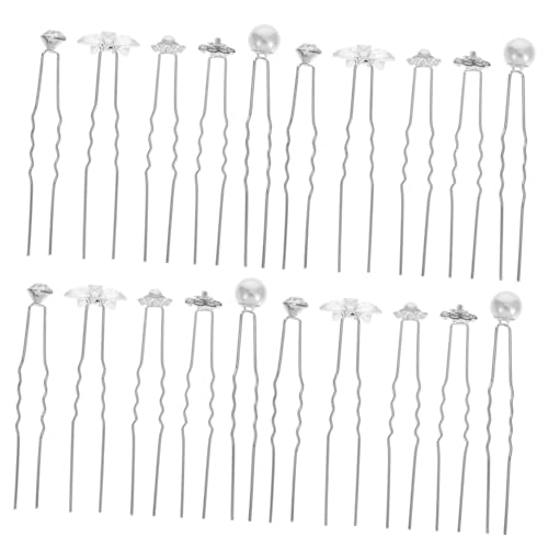 Hohopeti 40 Stück Teiliges Braut Haarnadeln mit U Förmigen Perlen und Strass Haarschmuck Hochzeit Haarspangen für Braut und Brautjungfern Leichter Sicherer Halt für Festliche Frisuren von Hohopeti
