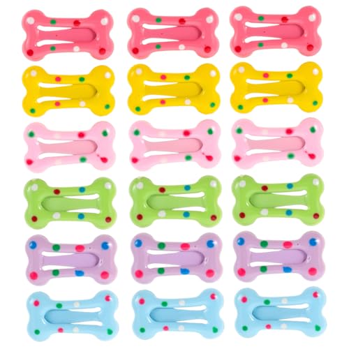 Hohopeti 40 Stück Teiliges Bunte Mini-haarspangen für Kleinkinder mit Punktmuster Niedliche Knochenform Haarklammern in Bonbonfarben Speziell für Feines Babyhaar und Stirnfransen von Hohopeti