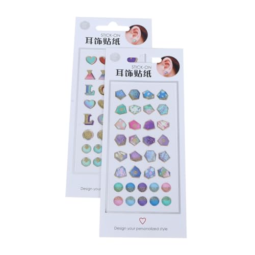 Hohopeti 4sätze Cartoon Ohrstecker Aufkleber Selbstklebende Ohrring Sticker Für Damen Einfache Anwendung Für Nägel Und Ohren Gesundheitlich Unbedenklich von Hohopeti