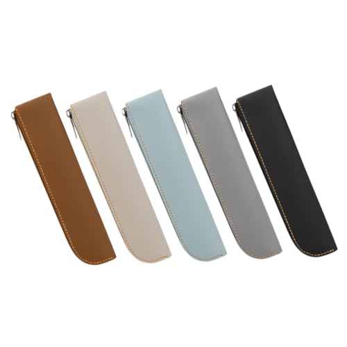 Hohopeti 5 Stück Federmäppchen mit großem Fassungsvermögen Stift Organizer - Tasche kleines Federmäppchen Stiftetui für Damen für Damen schöne Schreibwarentasche PU-Leder von Hohopeti