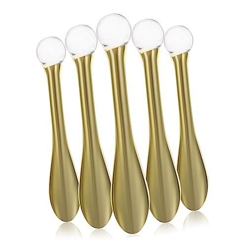 Hohopeti 5 Stück Teiliges Augencreme löffel Praktischer Applikator und Mini augenmassagewerkzeug zur Täglichen Anwendung Fördert Absorption und Augenringe Gelb von Hohopeti