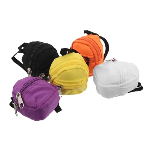 Hohopeti 5 Stück Teiliges Mini Schlüsselanhänger Kleine Münztasche mit Sicherem Reißverschluss Vielseitiger Zipper Geldbeutel Rucksack Anhänger Farbige Mini Geldbörse für Schlüssel und von Hohopeti