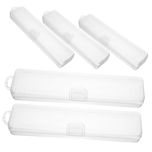 Hohopeti 5 Stück Transparentes Make up pinsel Aufbewahrungsbox mit Großem Fassungsvermögen Kompakt und Reisefreundlich Vielseitig für Pinsel und Zahnbürsten Praktischer Organizer für von Hohopeti