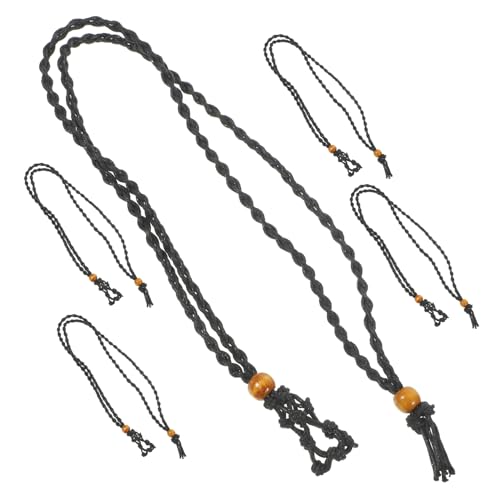 Hohopeti 5 Stück Verstellbare Handgefertigte Halskettenhalter aus Gewobenem Wachsseil und Leerer Schmuckanhänger Halter für Naturstein Perlen Vielseitig als Armband oder Fußkettchen von Hohopeti