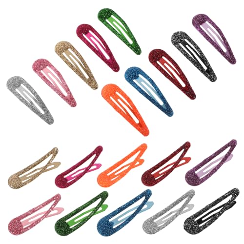 Hohopeti 50 Stück Teiliges Glitzer Haarklammern Wassertröpfchenform Bunte Metall Snap Haarspangen für Junge Mädchen Mädchen Frauen Vielseitiger Haarschmuck von Hohopeti