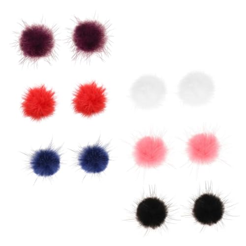 Hohopeti 6 Paare Plüsch Ohrstecker mit Fellball Anhänger Modische Winter Ohrringe für Mädchen und Damen Weiche Flauschige Ohrschmuck Sets Vielseitig Kombinierbar Zufällige Zufällige Farbe von Hohopeti