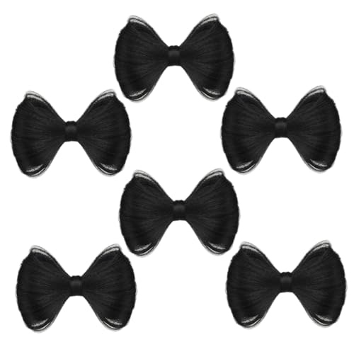 Hohopeti 6 Stück Bowknot Haarspangen mit Fake Dutt Sichere Entenmaulclips Voluminöse Haarteile für Frauen und Mädchen Dekorative Styling Accessoires in Schwarz Vielseitig für Alltag und von Hohopeti