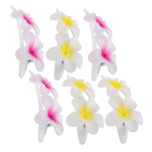 Hohopeti 6 Stück Haarklammern für Frauen Tropische Plumeria Clips für Seitliche Fransen Halbfrisuren Partys Sommerurlaube von Hohopeti