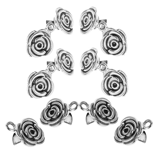 Hohopeti 6 Stück Retro Sweater Clips aus Stabilem Material Stilvolle Blumen-designs Vielseitige Cardigan Shawl Clasps für Damen Langlebige Vintage Jackenclips mit Dekorativem Rosenmotiv von Hohopeti