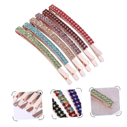 Hohopeti 6 Stück Strass Haarspangen mit Kristallbesatz Elegante Haarklammern für Damen Funkelnder Haarschmuck für Partys und Hochzeiten Dekorative Haarclips für Stirnfransen und von Hohopeti