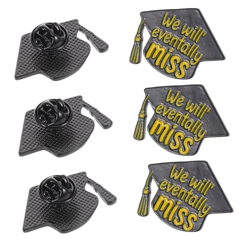 Hohopeti 6 Stück Teiliges Abzeichen Graduation Cap Anstecknadeln Vielseitige Broschen für Kleidung und Rucksäcke Langlebige Zinklegierung Stilvolle Geschenkidee für Schul und von Hohopeti