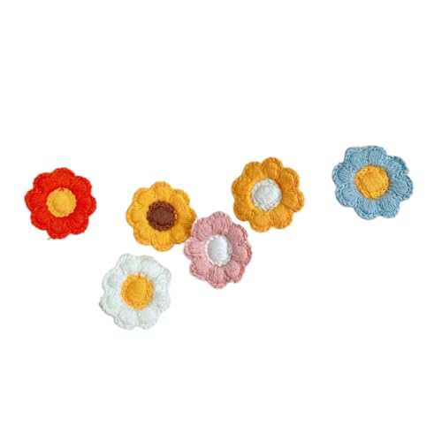 Hohopeti 6 Stück Teiliges Blumenbroschen und Haarnadeln aus Wollgarn Leichte Dekorative Blütenmuster Brosche zum Anstecken an Kleidung und Haare Vielseitig für Party Zufällige Farbe von Hohopeti