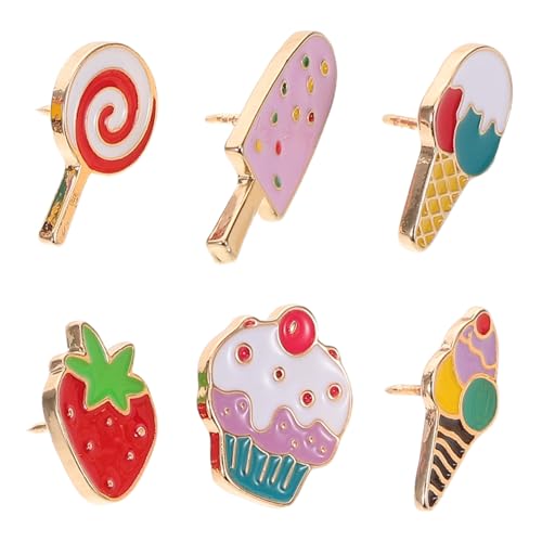Hohopeti 6 Stück Teiliges Cartoon Broschen Eiscreme Lutscher Cupcake Bunte Legierungs Anstecknadeln für Damen Farbenfrohe Dessert Schmuck Dekoration für T Shirts Kleider Vielseitig von Hohopeti