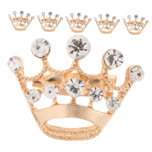 Hohopeti 6 Stück Teiliges Goldfarbene Kronenbroschen Damen Anstecknadeln für Kleidung Schal Hut Schmuck Modische Metallpin Elegante Dekoration und Geschenk von Hohopeti