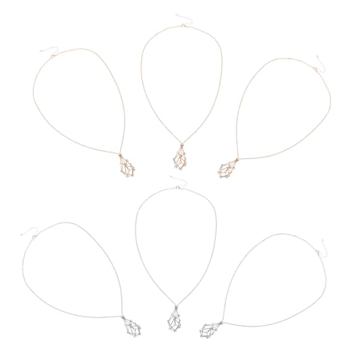 Hohopeti 6 Stück Teiliges Kristallhalter Halsketten mit Verstellbarer Metallkette Metallkäfig für Rohstein Anhänger Natürlicher Edelstein Schmuck für Damen Vielseitig Tragbar und von Hohopeti