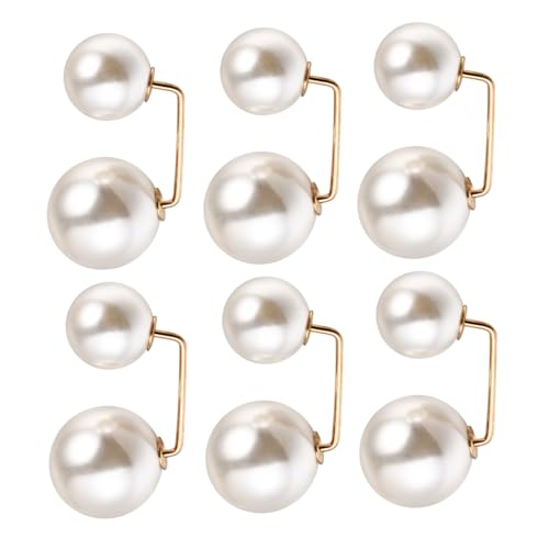 Hohopeti 6 Stück Teiliges Kunstperlen broschen Sicherheitsnadeln für Damen Robuste Legierung Modische Anstecknadeln für Kragen Röcke Pullover Langlebige Schmuck accessoires Vielseitig von Hohopeti
