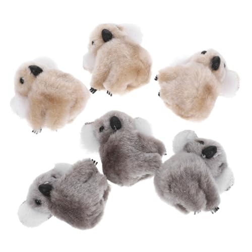 Hohopeti 6 Stück Teiliges Plüsch Koala Haarspangen Leichtes Design kein Haarschaden Niedliche Haarnadeln für Mädchen Festival Alltagsgebrauch Vielseitig Einsetzbar von Hohopeti