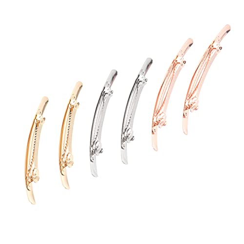Hohopeti 6 Stück Teiliges Schlanke Haarklammern Damen Glatt mit Gebürsteter Oberfläche in Gold Silber Roségold Schlichte Haarspangen für Frauen und Mädchen von Hohopeti