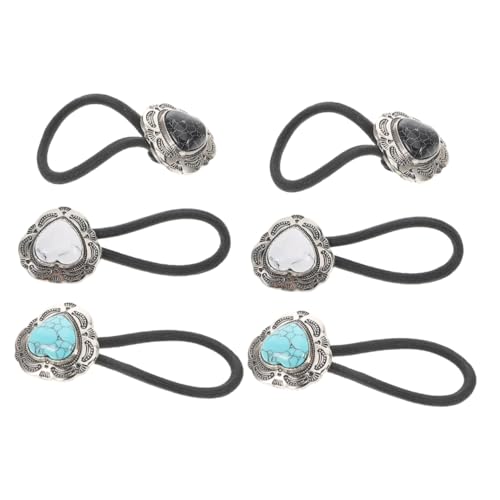 Hohopeti 6 Stück Teiliges Set Boho Metall Haarmanschetten mit Herzform Elastische Pferdeschwanzhalter für Damen und Mädchen Vintage Haargummis für Alltag und Festliche Anlässe von Hohopeti