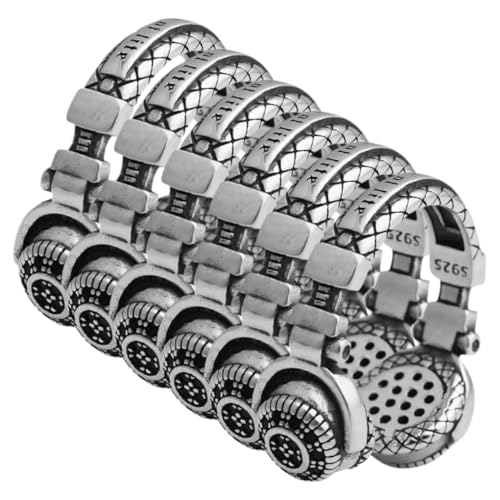 Hohopeti 6 Stück Teiliges Stylischer Punk ringe für Herren und Damen Offener Kopfhörer fingerring aus Hochwertiger Legierung Modischer Schmuck für Alltag Party und Cosplay von Hohopeti