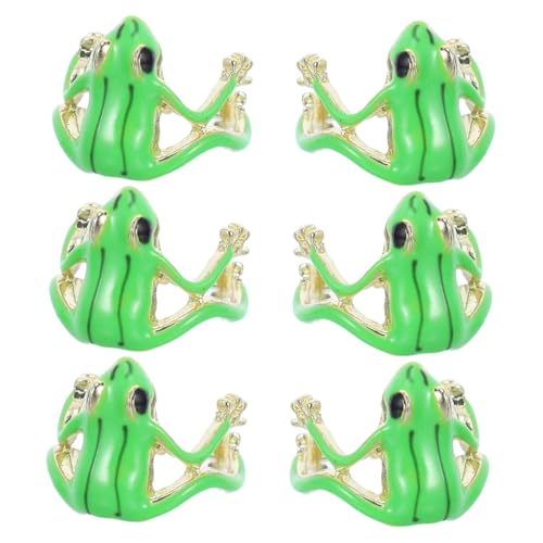 Hohopeti 6 Stück Verstellbarer Grüner Froschring Kreativer Offener Fingerring Einzigartiger Lustiger Tierschmuck für Frauen Individuelles Design Leichter Alltagsschmuck Anpassbar von Hohopeti
