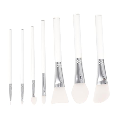 Hohopeti 7 Stück Teiliges Make up Pinsel mit Acrylgriff Silikonbeschichtete Gesichtsmaske Pinsel Wiederverwendbar Hautfreundlich Leicht zu Reinigen Geeignet für Flüssigen Lidschatten von Hohopeti
