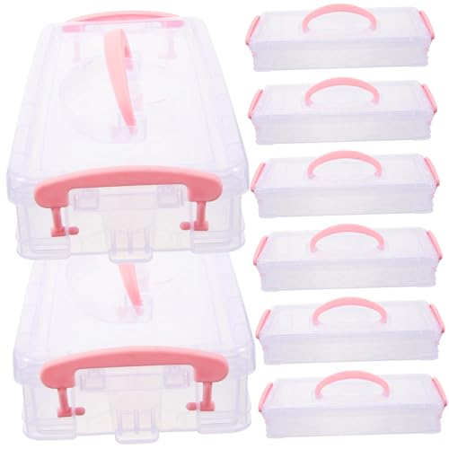 Hohopeti 8 Packungen Teiliges Stapelbares Kunststoff Federmäppchen mit Sicherem Verschluss Transparent und Platzsparend für Schüler Lehrer und Bürobedarf zur Ordentlichen Aufbewahrung von von Hohopeti