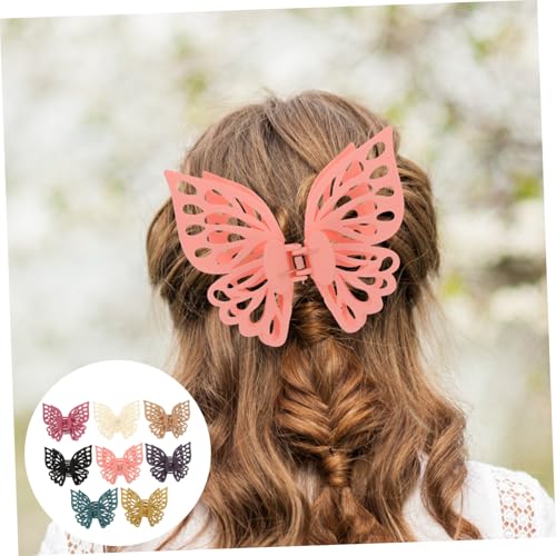 Hohopeti 8 Stück Große Haarklammern für Damen Bunte Matte Schmetterling Haarspangen Langlebig Rutschfest Geeignet für Dickes und Zartes Haar Modisches Haarschmuck Zubehör von Hohopeti