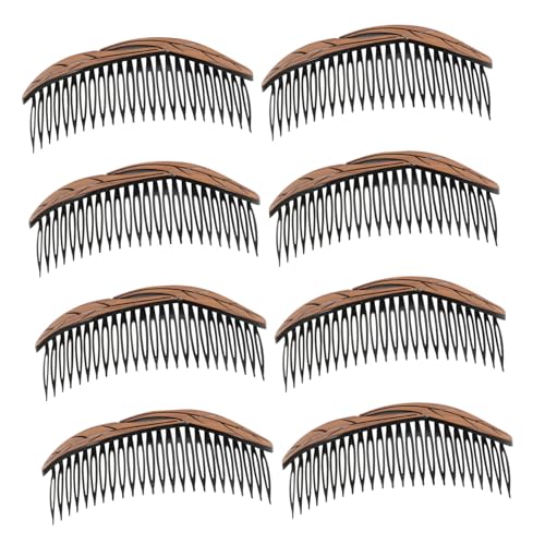 Hohopeti 8 Stück Teiliges Französische Haarkämme mit Zahn Starker Dekorativer Vintage Seitenskamm mit Blattdesign Kunststoff Haarschmuck für Damen und Mädchen Styling Accessoire von Hohopeti