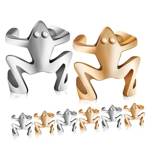 Hohopeti 8 Stück Teiliges Frosch Ohrclips Silber Gold Ohrklemme Tier Schmuck für Frauen Teens Mädchen Nicht Durchbohrte Ohrringe Modisch Vielseitig zu Besonderen Anlässen Hohopeti 8 Stück Teiliges Frosch Ohrclips Silber Gold Ohrklemme Tier Schmuck für Frauen Teens Mädchen Nicht Durchbohrte Ohrringe Modisch Vielseitig zu Besonderen Anlässen von Hohopeti