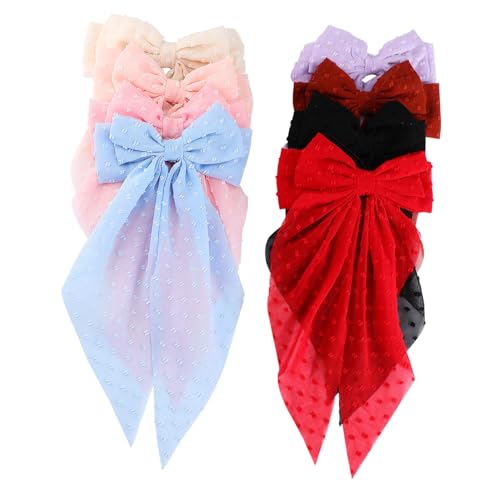 Hohopeti 8 Stück Teiliges Haarschleifen Große Bunte Haarclips Stabile Lange Schleifen Haarschmuck für Frauen Mädchen Süße Haarklammern Vielseitig für Haartypen von Hohopeti